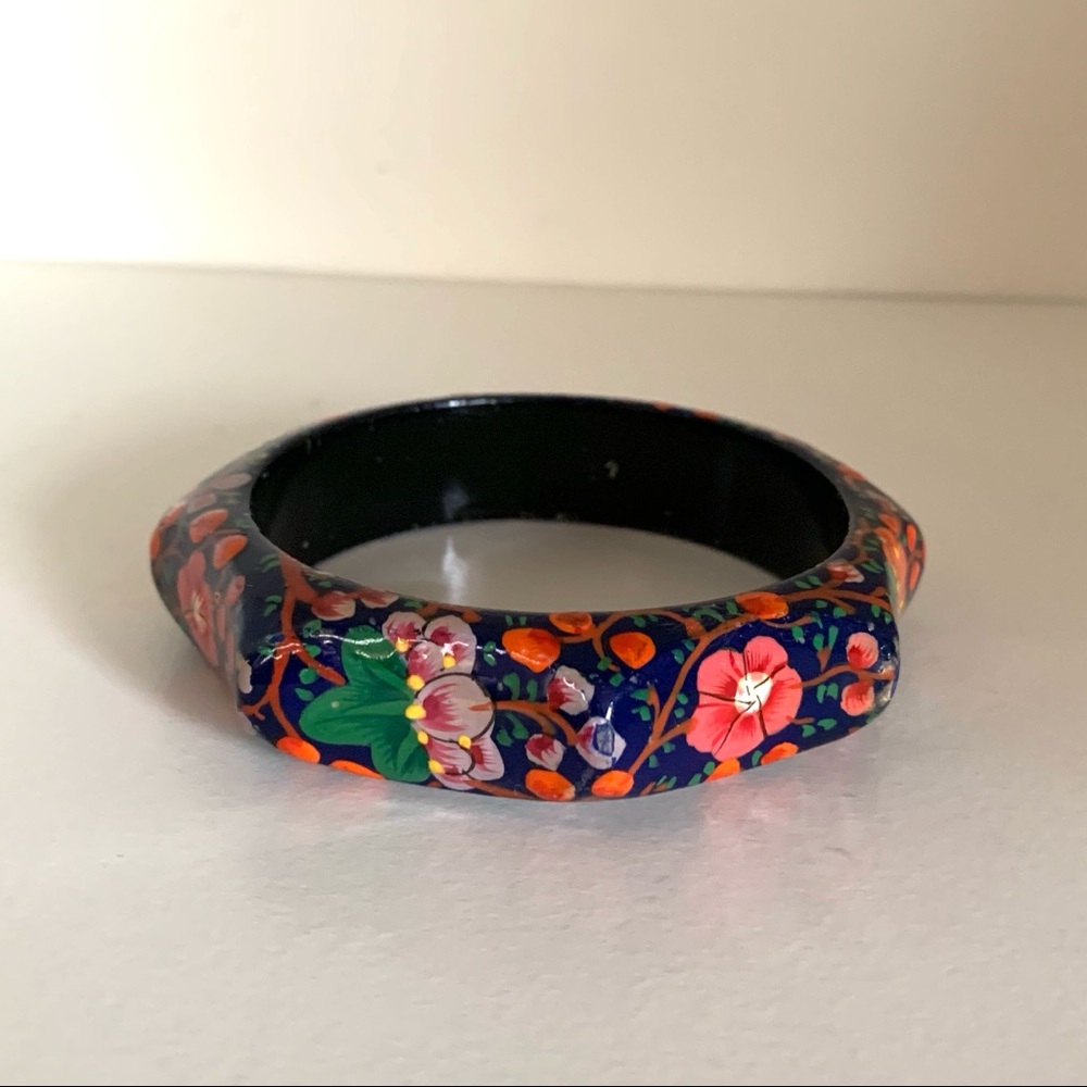 Vintage painted Wood bangle